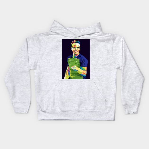 rafael nadal pop art Kids Hoodie by Kuli art